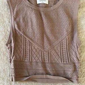Babaton Women's Tan Textured Crop Top